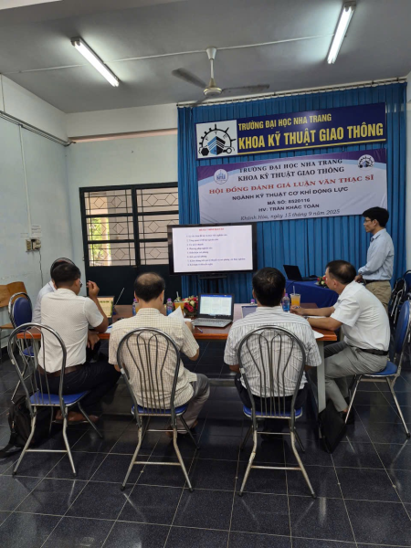 Xin chúc mừng học viên Trần Khắc Toàn đã bảo vệ thành công luận văn thạc sĩ ngành Kỹ thuật Cơ khí Động lực, Đại học Nha Trang