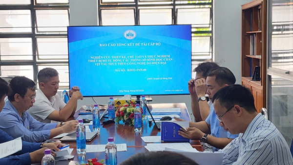 Họp hội đồng đánh giá nghiệm thu đề tài KHCN cấp Bộ “Nghiên cứu thiết kế, chế tạo và thực nghiệm thiết bị đo tự động các thông số hình học chân vịt tàu thủy theo công nghệ đo hiện đại”